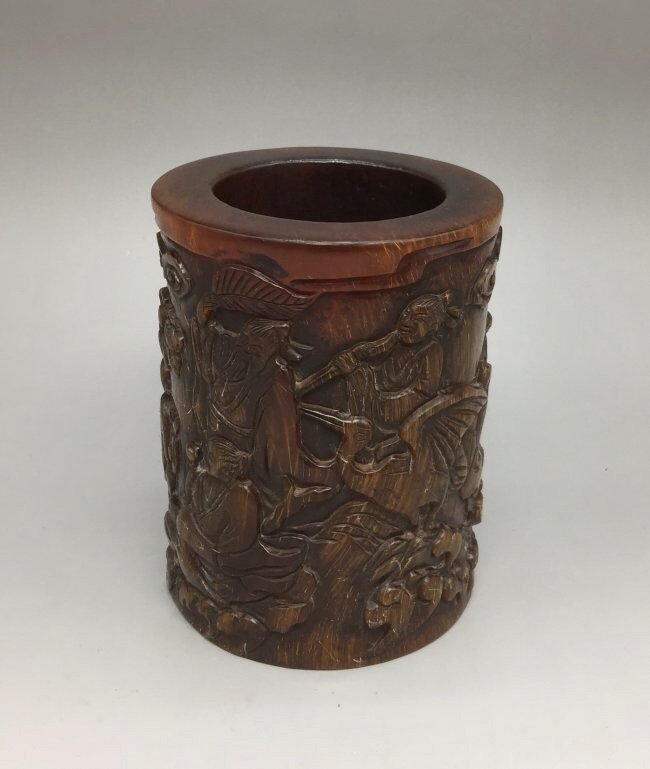 Antique Chinese Carved Horn Brush Holder (1 of 5)