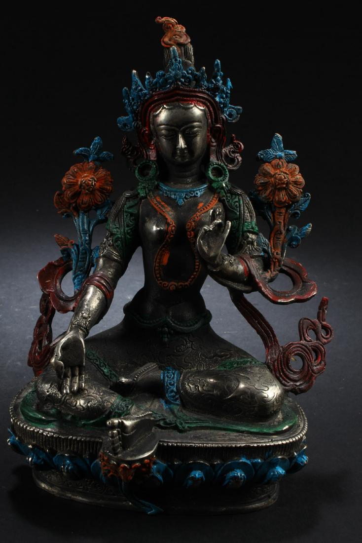 Chinese Tibetan Bronze Bodhisattva Statue (1 of 5)