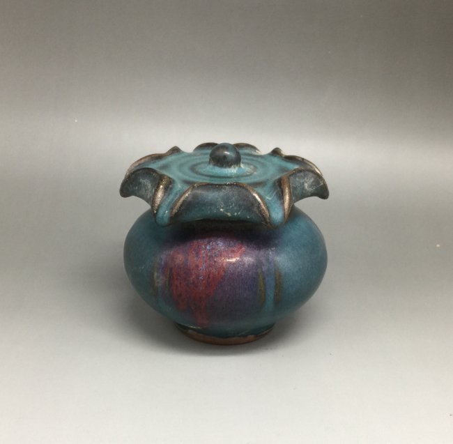Antique Chinese Junyao Flambé-Glazed Jar (1 of 4)