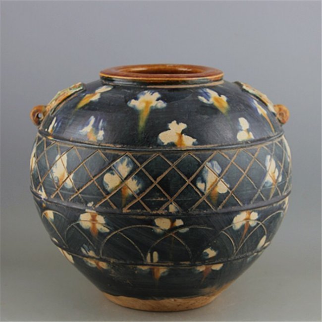 Tang Sancai Carved Jar (1 of 3)