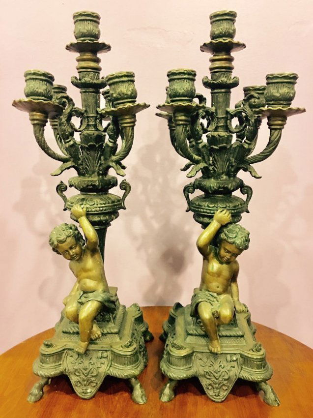 P.R Bronze Figural Candelabra (1 of 4)