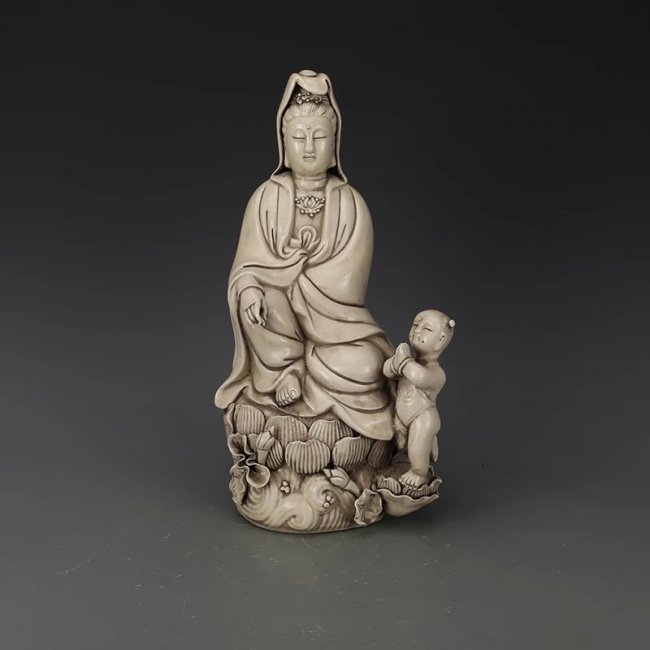 Antique Chinese Dehua Porcelain Guanyin Statue (1 of 5)
