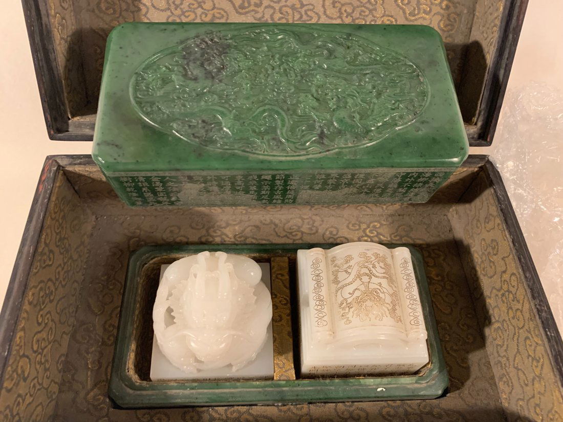 Pair of Antique Chinese White Jade Seals (1 of 12)