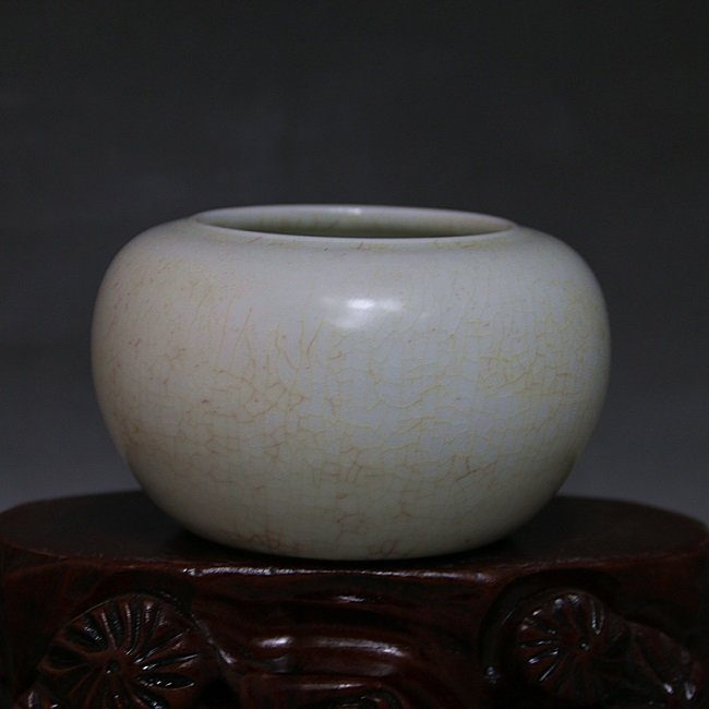 QING WHITE-GLAZED WATERPOT (1 of 3)