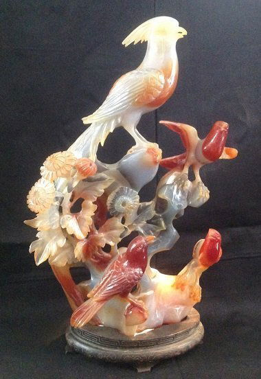Qing Dynasty Agate Flower and Birds Decoration (1 of 4)