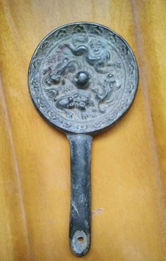 Antique Chinese Carved Bronze Mirror (1 of 3)