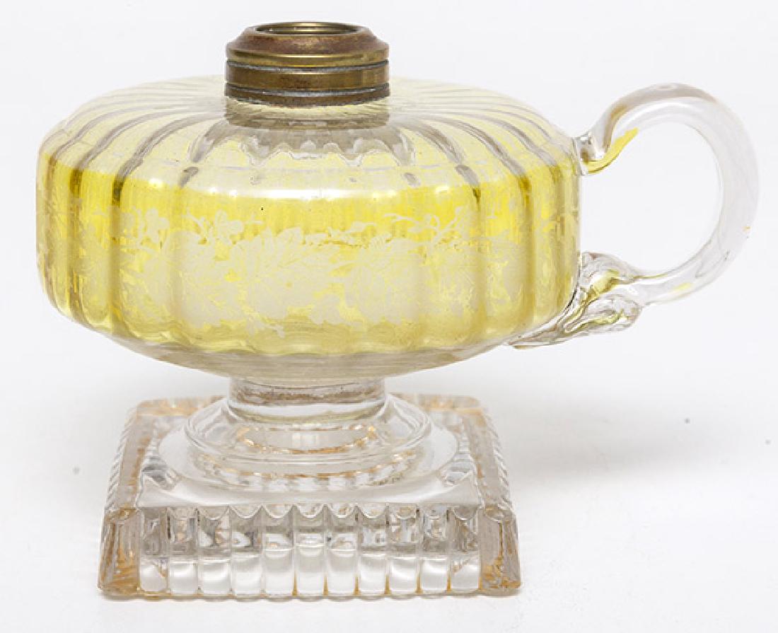 Optic Molded Vaseline & Clear Finger Lamp (1 of 5)