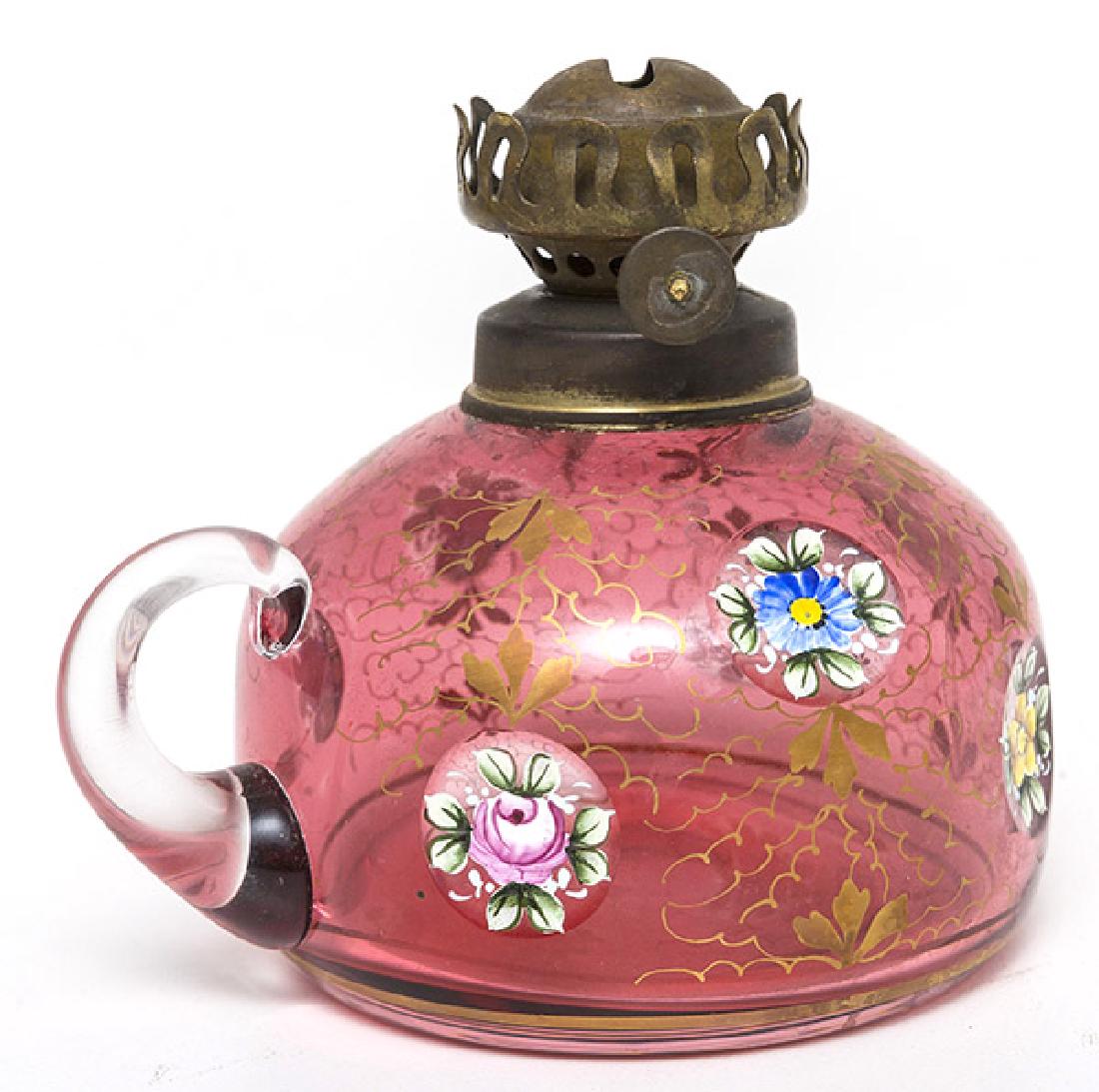 Moser Type Cranberry Finger Lamp (1 of 4)