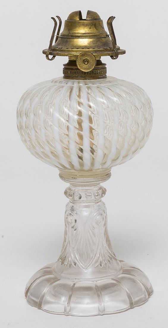 Opalescent Ribbed Oil Lamp (1 of 6)