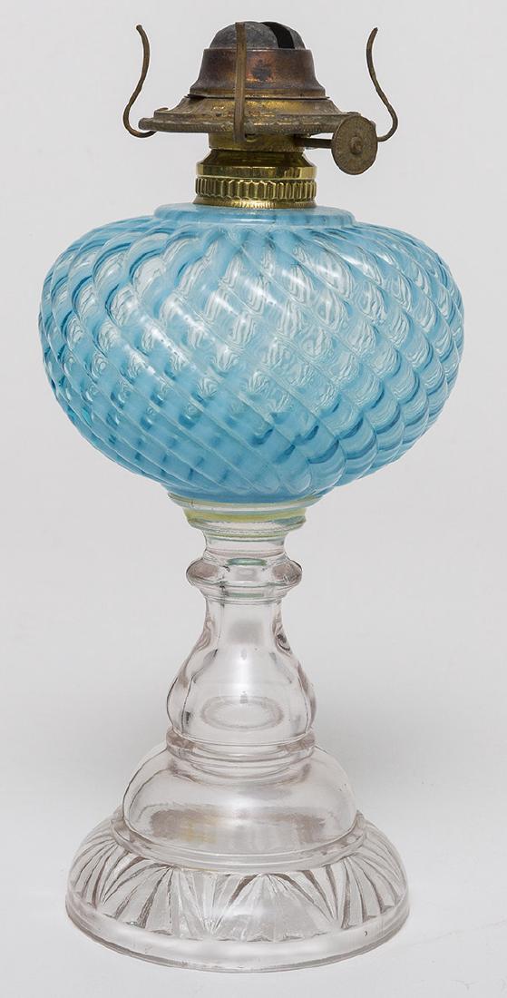 Sheldon Blue Opalescent Swirl Oil Lamp (1 of 6)