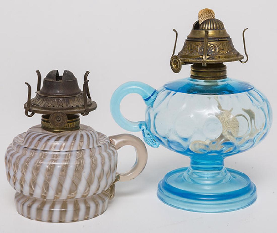 Two Opalescent Finger Lamps (1 of 6)