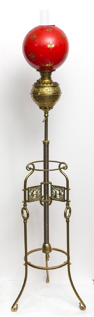 Wonderful Victorian Brass Piano Lamp (1 of 9)