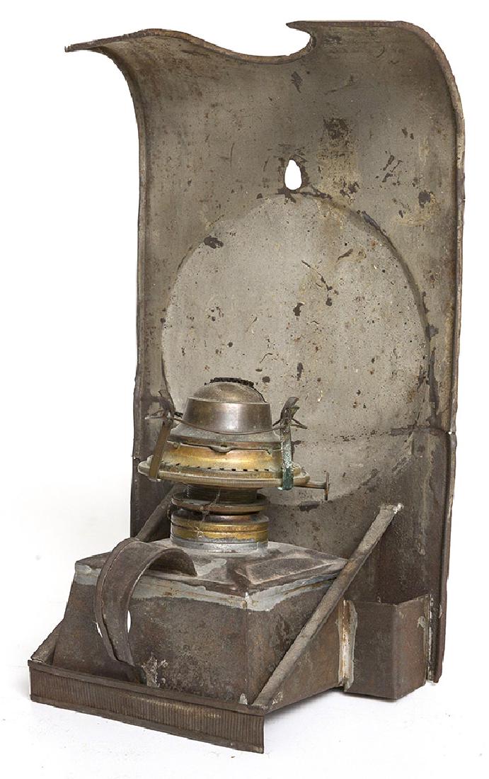 Unusual Hanging Tin Wall Sconce Oil Lamp (1 of 7)