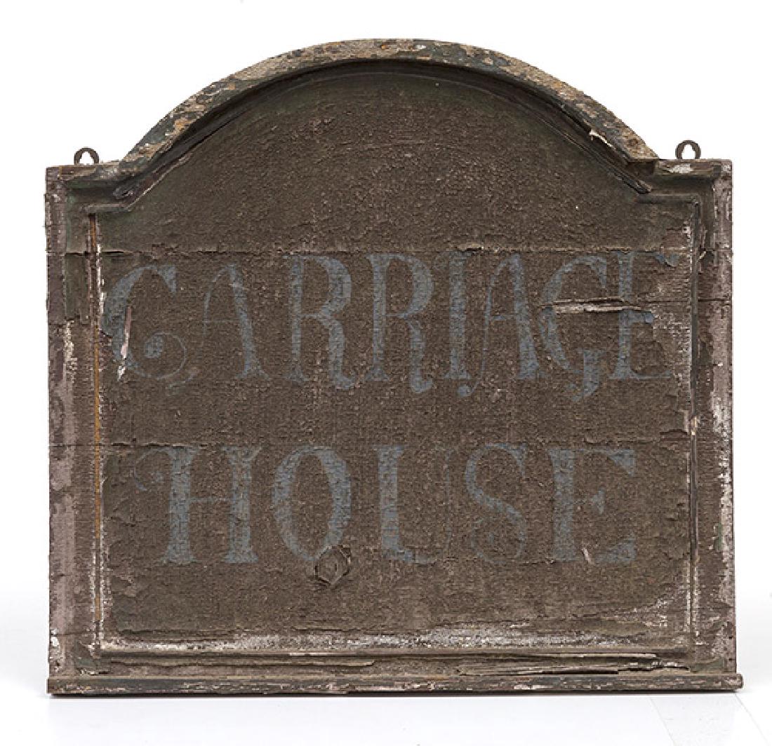Early Painted "Carriage House" Sign (1 of 6)