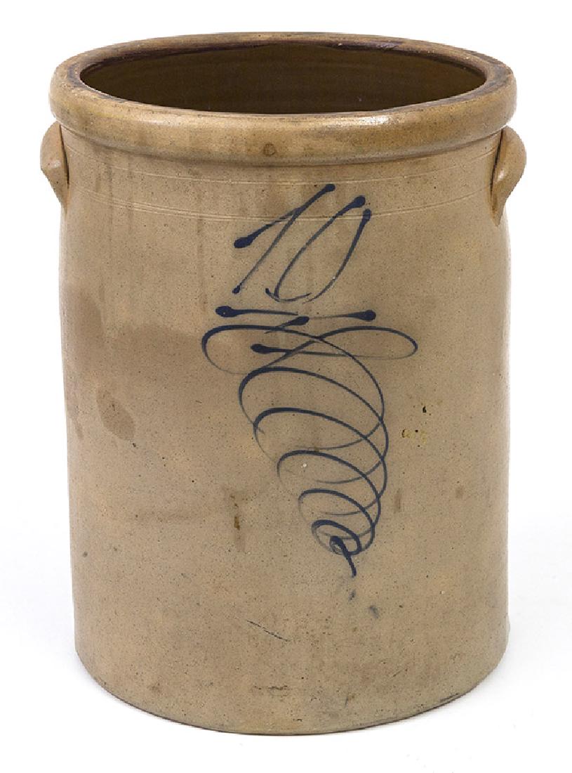 Ten Gallon Stoneware Crock with Beehive (1 of 7)