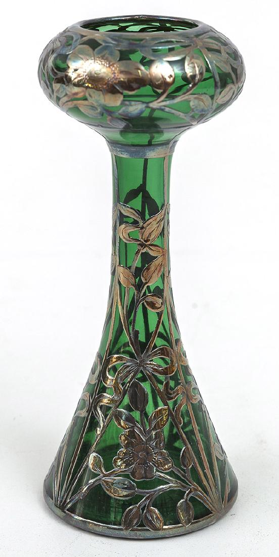 Austrian Silver Overlay Art Glass Vase (1 of 7)