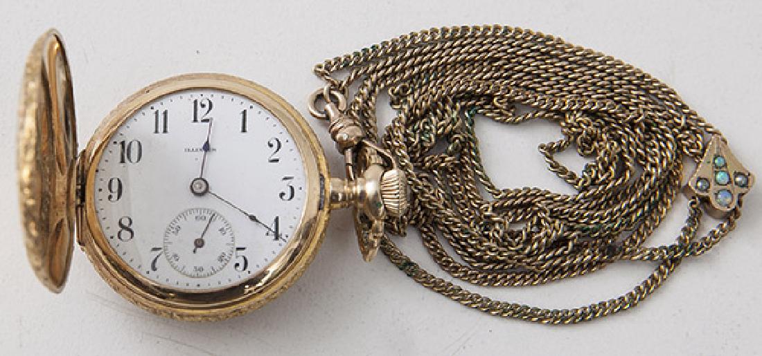 ILLINOIS 0 SIZE 14K GOLD POCKET WATCH (1 of 10)