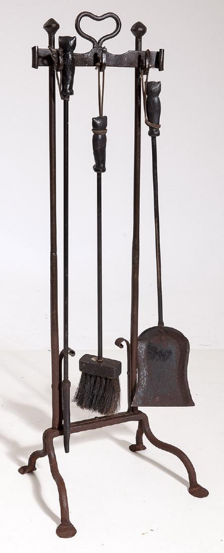 Arts & Crafts Iron Fireplace Tool Holder (1 of 7)