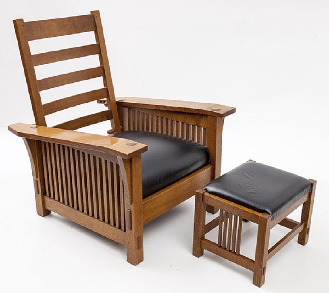 Contemporary Stickley Morris Chair & Footstool (1 of 10)