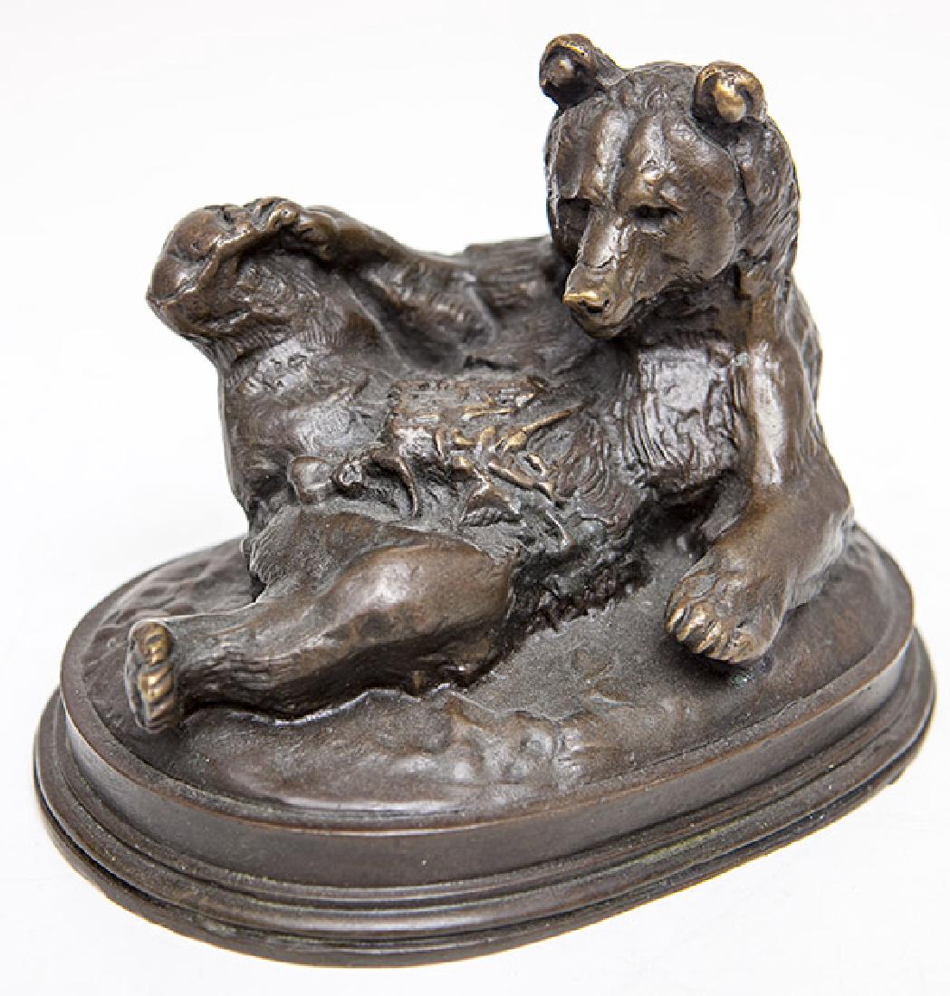 Bronze Bear: with European Bronze Finery, foundry mark, incised Barye / stamped Barye 12. 7-5/8" x 5-3/8" x 5" h.