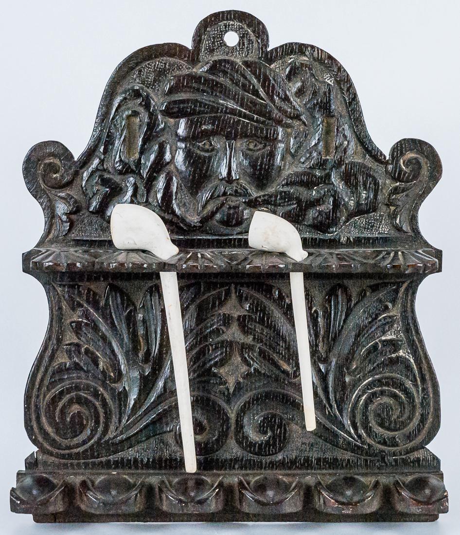 Carved Oak Pipe Rack (1 of 5)