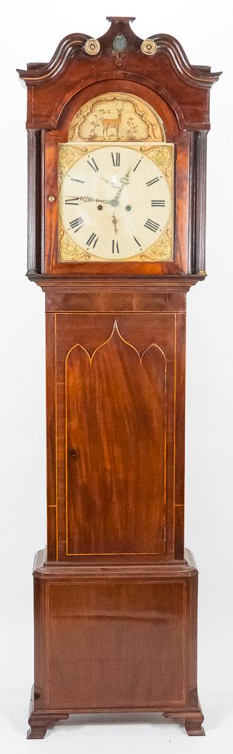 English Inlaid Chippendale Tall Case Clock (1 of 10)