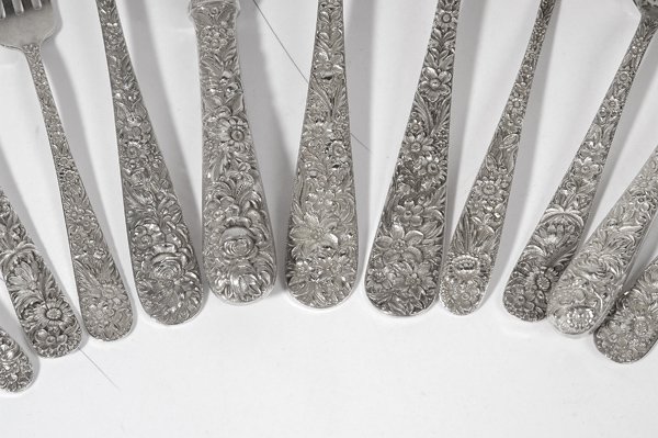 S. KIRK & SONS REPOUSSE STERLING FLATWARE SET - 3