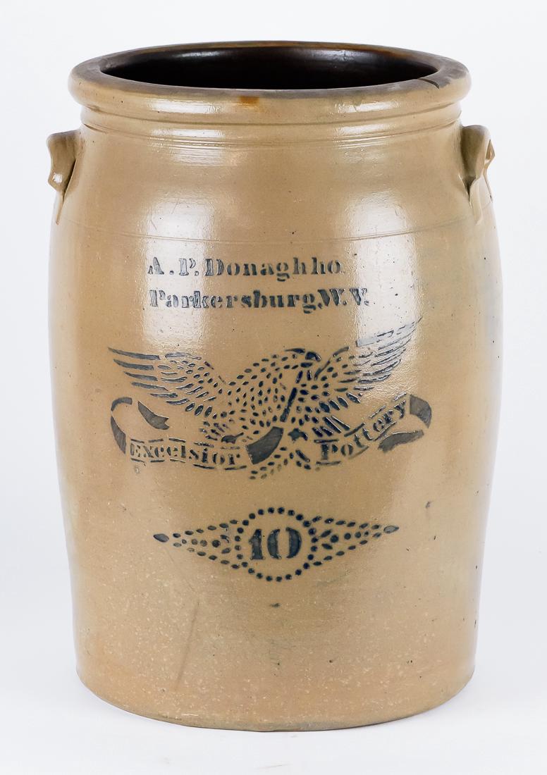 A.P. Donaghho Eagle Stenciled 10 Gal Stoneware Jar (1 of 10)