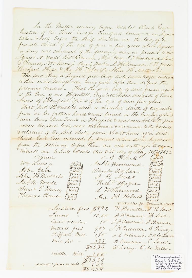 MS. Doc. Crawford Co., Ky. Grave Robbers (1 of 7)