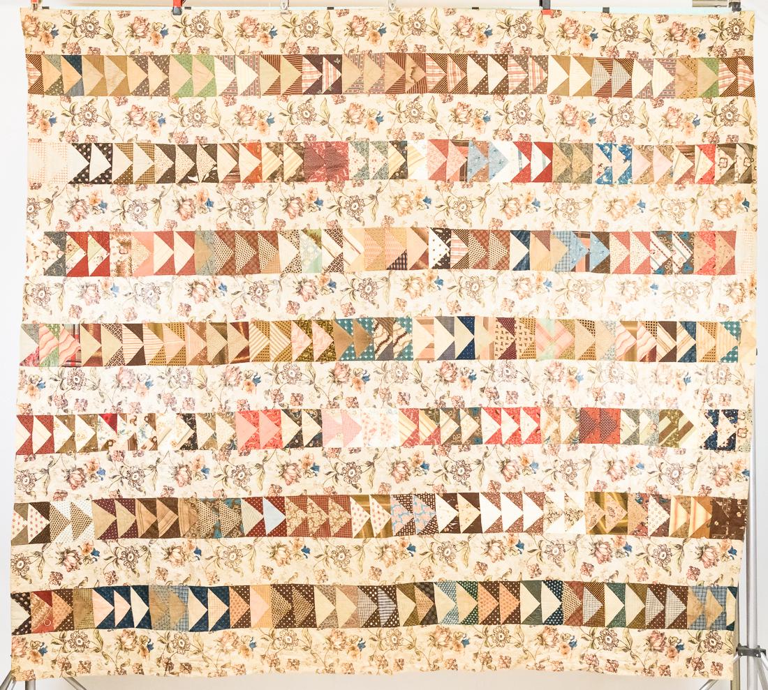 Glazed Chintz & Early Calico Print Pieced Quilt (1 of 10)