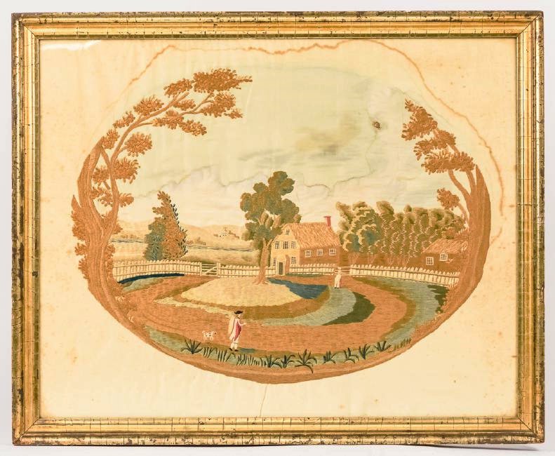 Wonderful Silk Needlework Smith Family of Philadelphia (1 of 10)