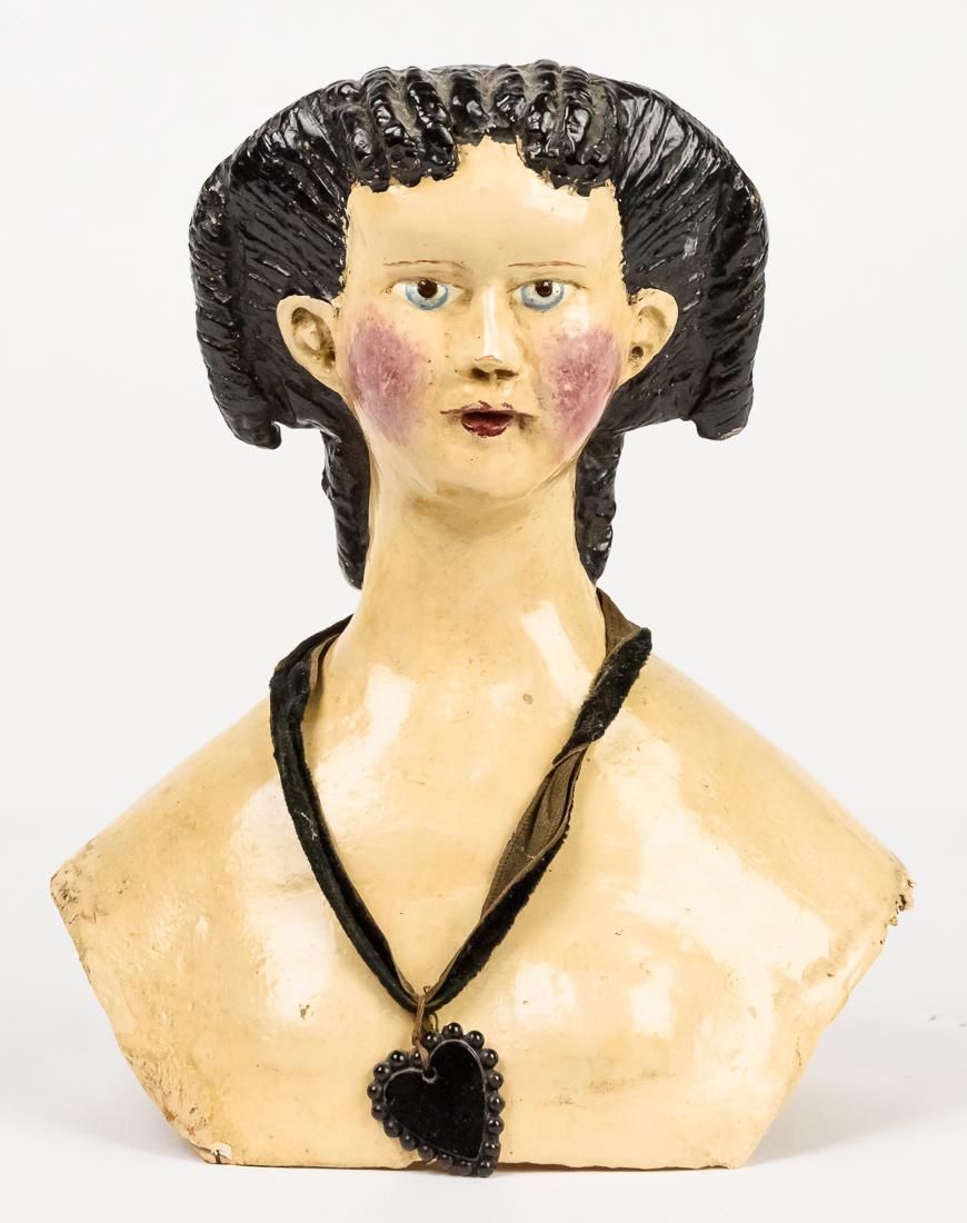 Rare Papier-Mache Doll Head (1 of 6)