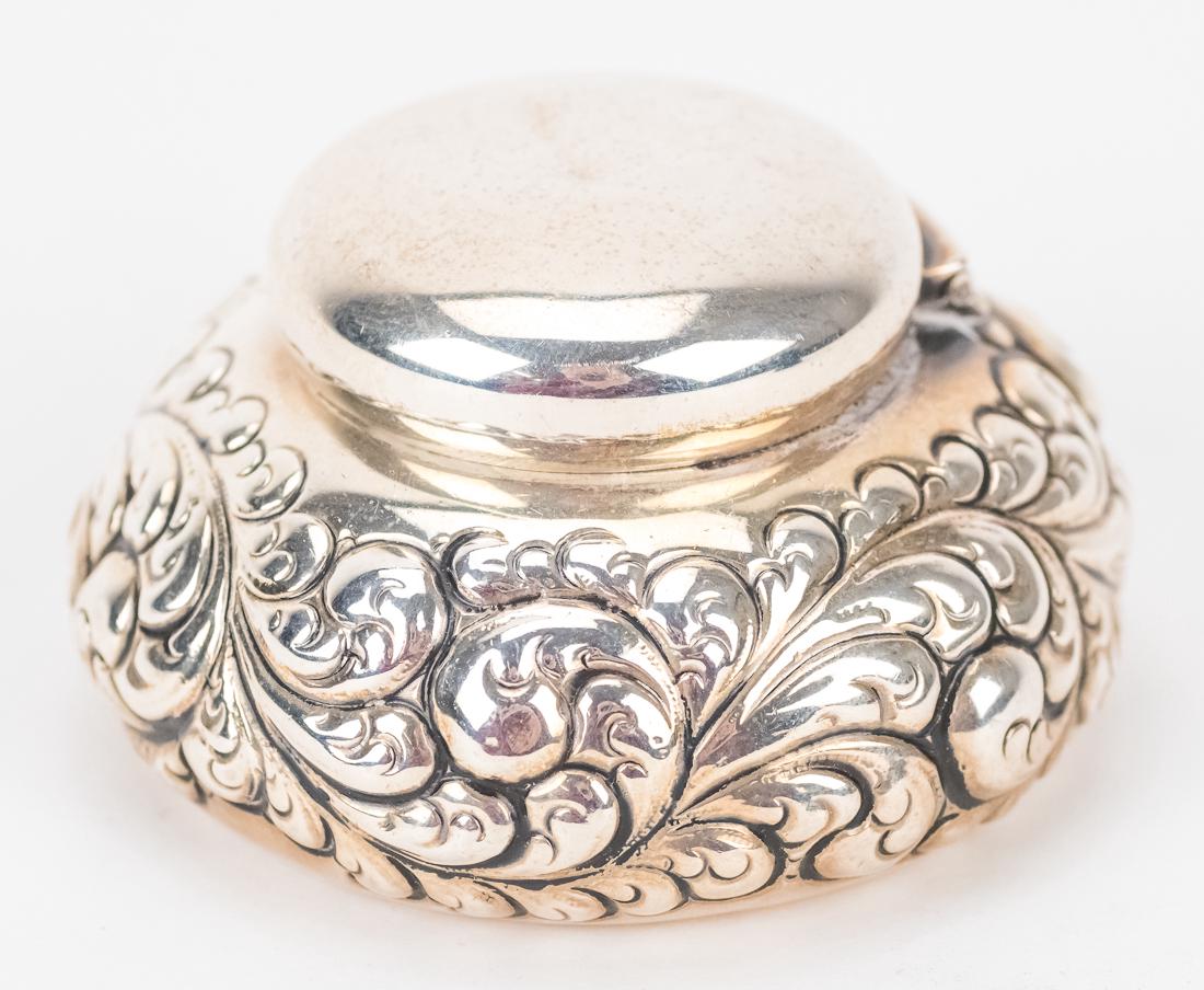 Chased Sterling Silver Inkwell (1 of 8)