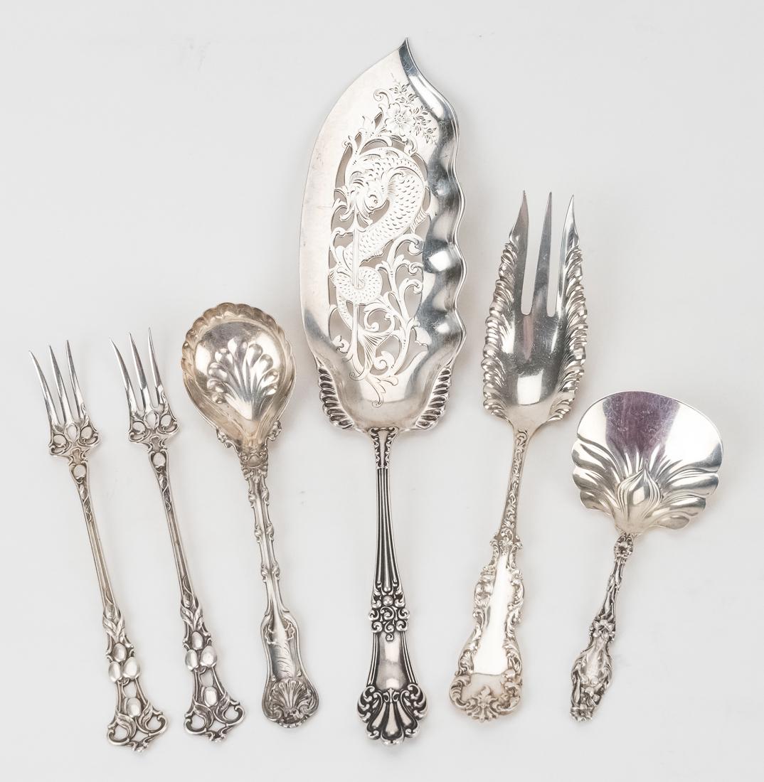Six Ornate Sterling Silver Serving Pieces (1 of 8)