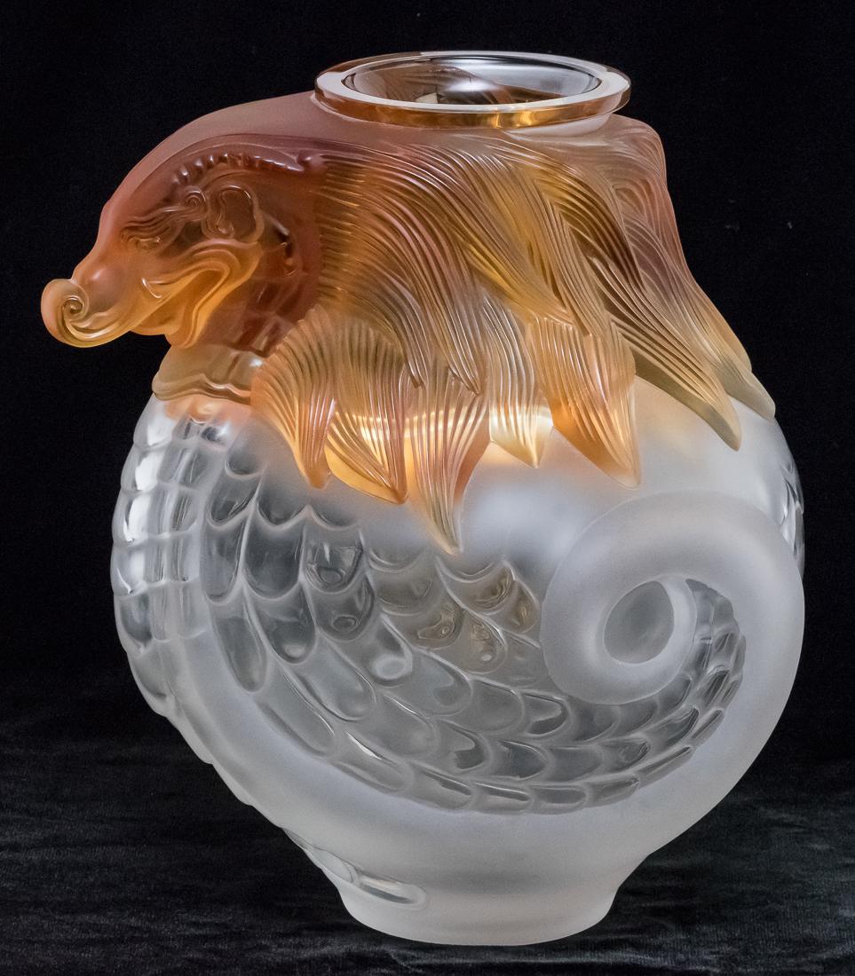 Lalique "Imperial" Frosted and Amber Vase (1 of 9)