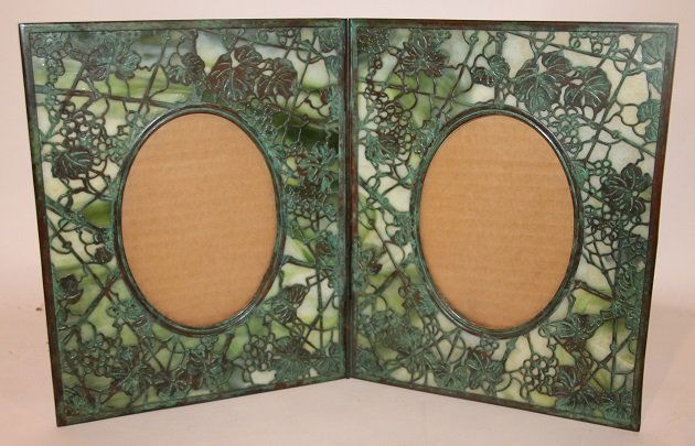 Tiffany Studios Grapevine Overlay Double Picture  Frame (1 of 4)