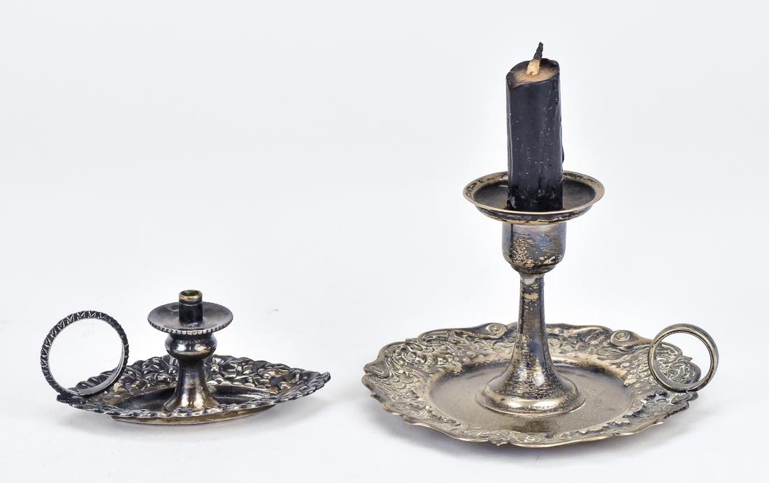 Two Miniature Silver Chamber Sticks (1 of 8)