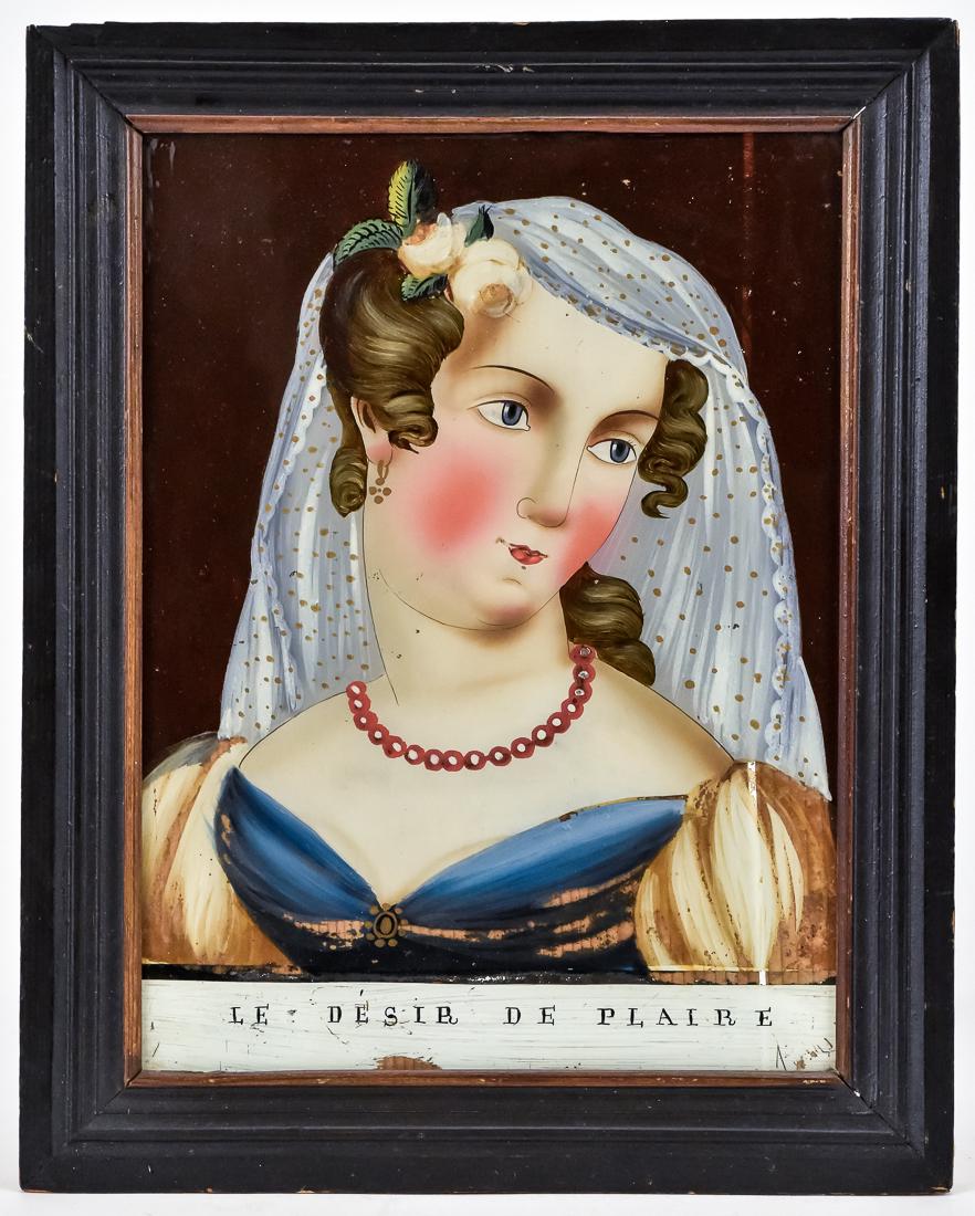 Reverse Painting on Glass of Young Lady (1 of 5)