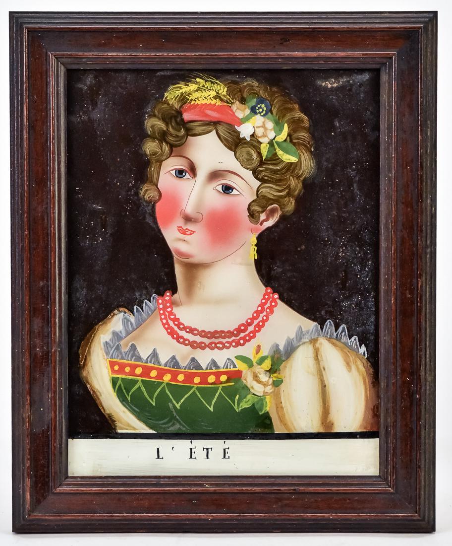 Reverse Painting on Glass of Young Lady (1 of 6)