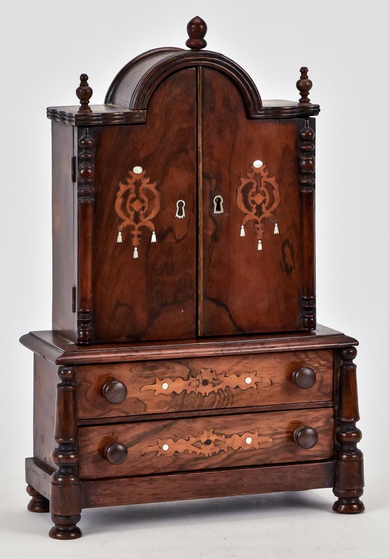 Rosewood Inlaid Miniature Court Cupboard (1 of 9)