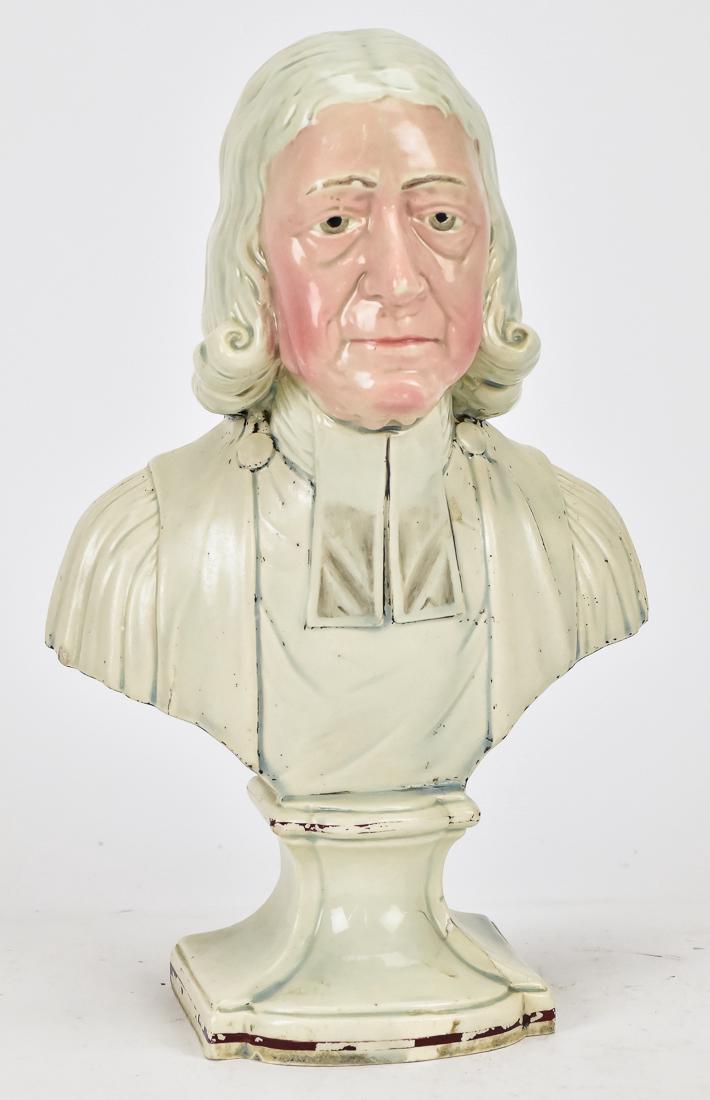 18th Century Staffordshire Bust of John Wesley (1 of 7)