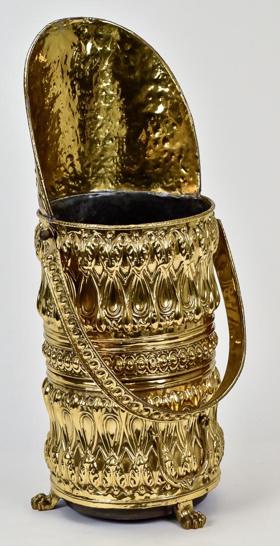 Ornate Brass Coal Shuttle (1 of 5)