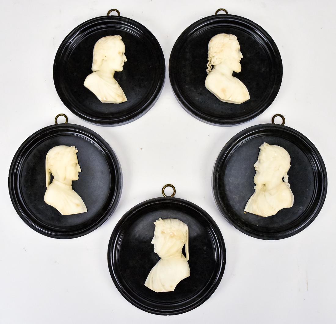 Marble Relief Busts of Writers (1 of 7)