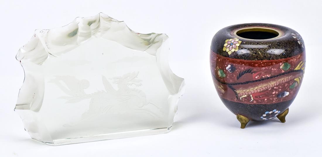 Cloisonne Jar & Chinese Glass Paper Weight (1 of 10)