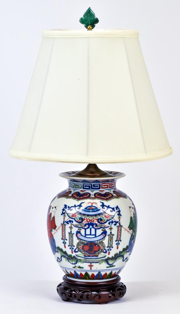Chinese Porcelain Vase into Lamp (1 of 10)