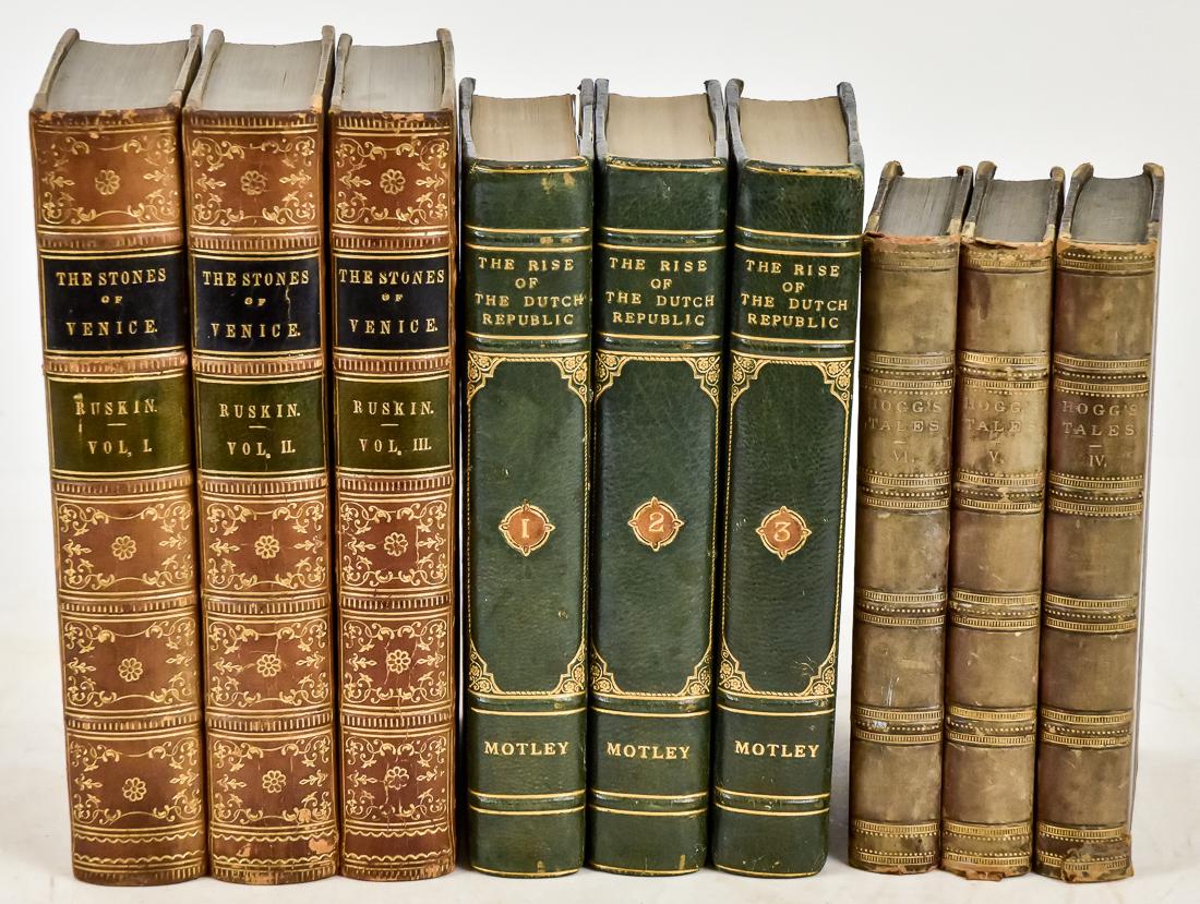 Three Sets of Fine Leather Bound Books (1 of 9)