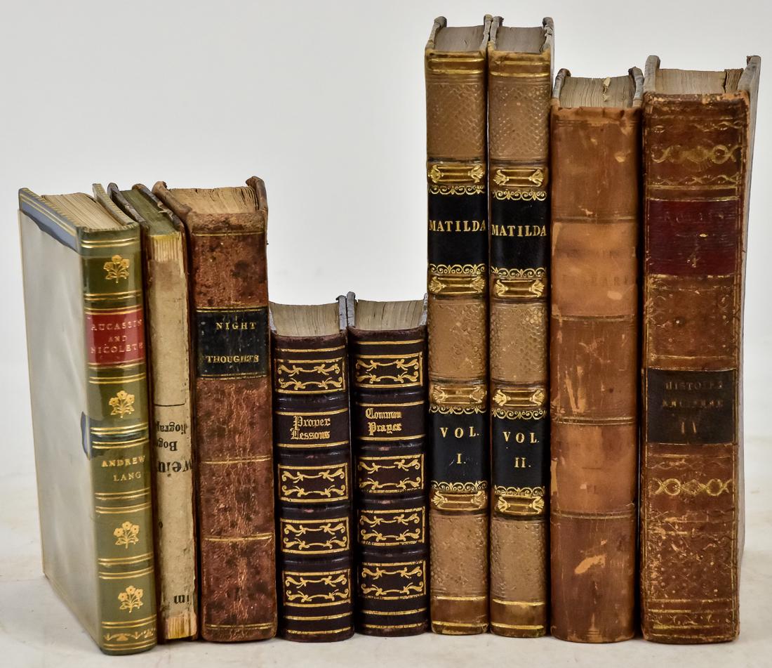 Nine Early Leather Bound Books (1 of 9)
