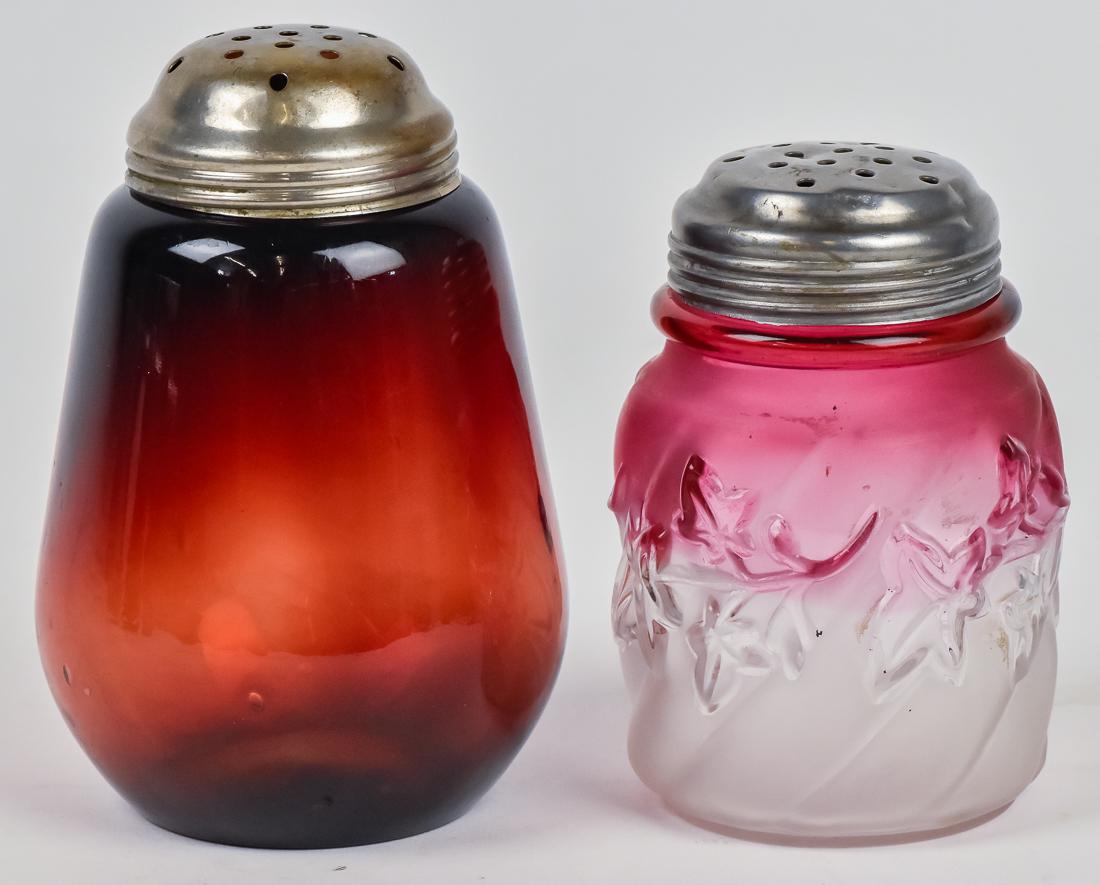 Two Victorian Art Glass Sugar Shakers (1 of 8)