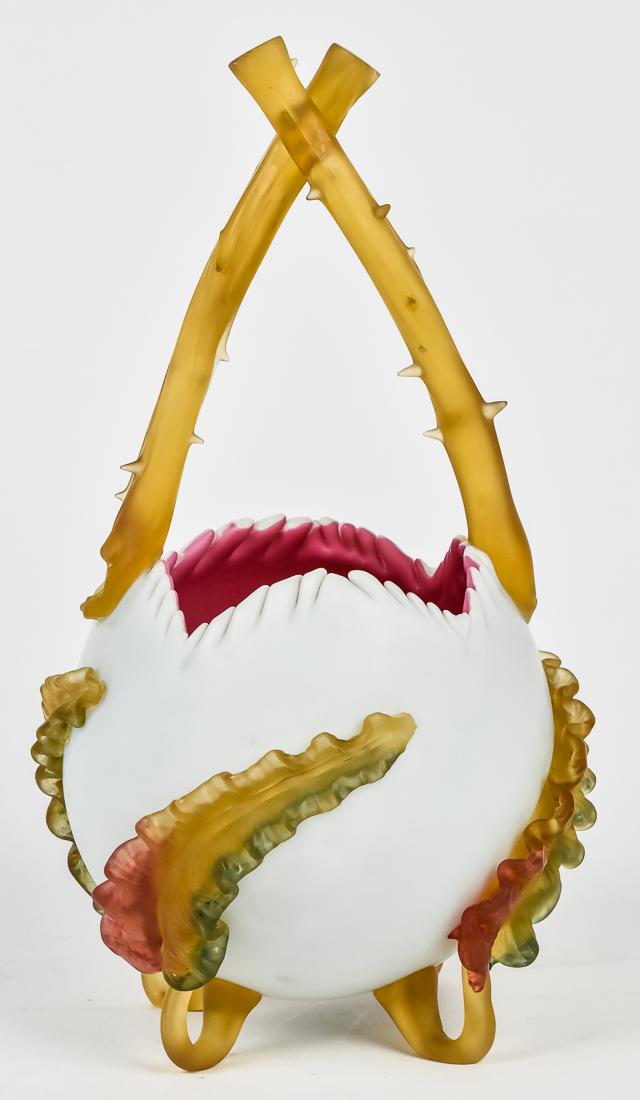 Large Stevens & Williams Victorian Art Glass Basket (1 of 9)