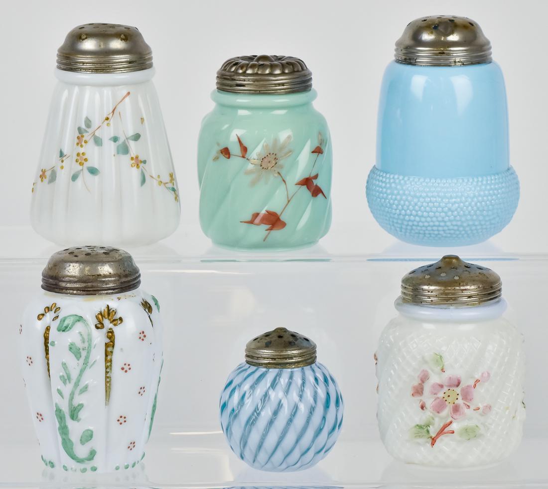 Six Victorian Glass Sugar Shakers (1 of 8)